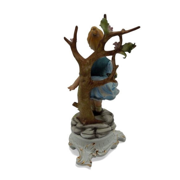 VIERTASCA Capodimonte Girl Figurine and Tree Floral Decor Italy Vintage - Picture 6 of 12